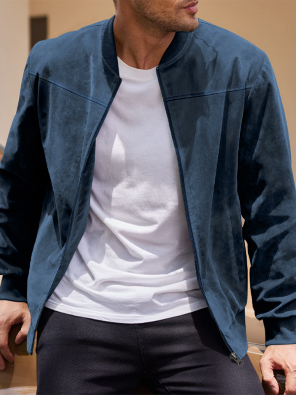 Men's Like Suede Bomber Jacket Men Jackets | Chuzko.com