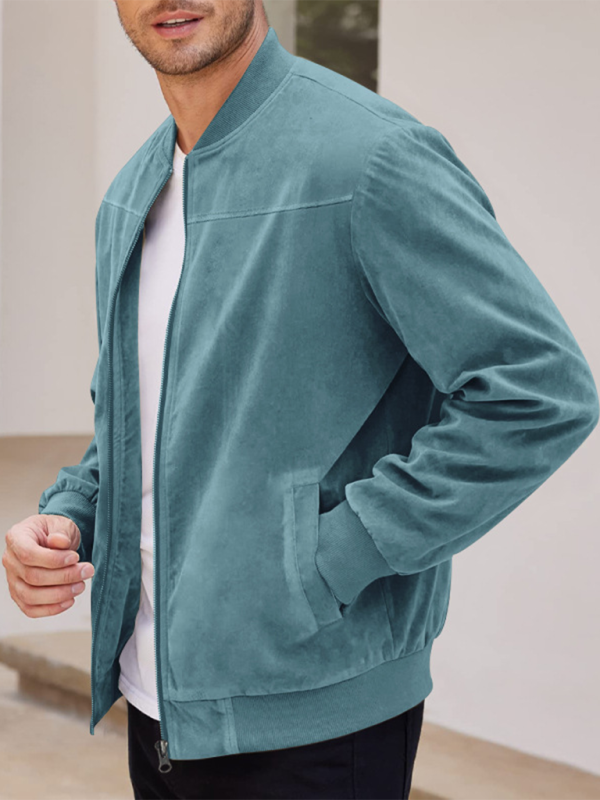 Men's Like Suede Bomber Jacket Men Jackets | Chuzko.com