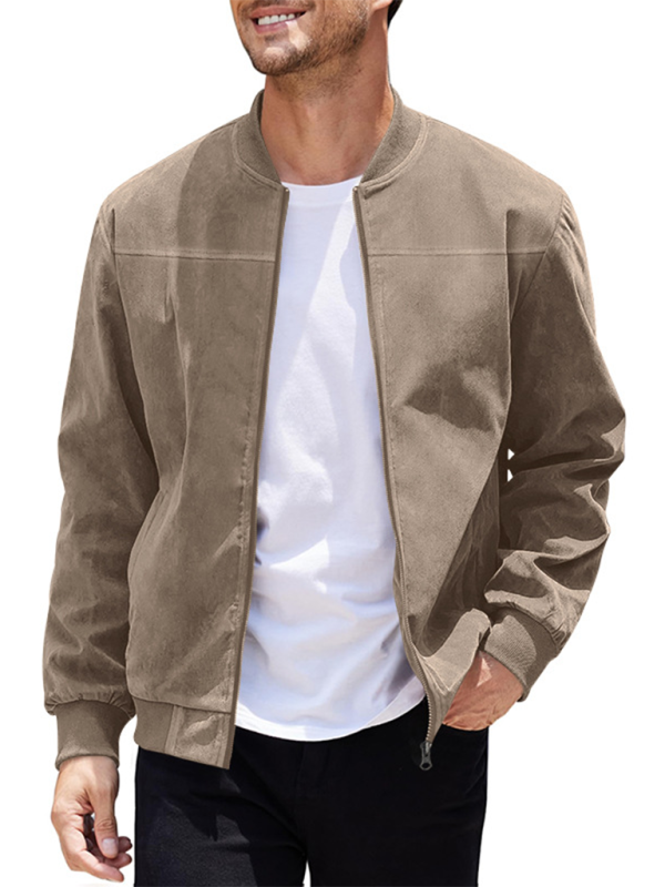 Men's Like Suede Bomber Jacket Men Jackets | Chuzko.com