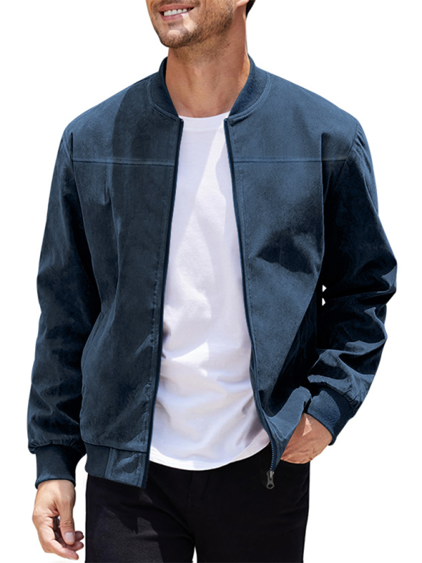 Men's Like Suede Bomber Jacket Men Jackets | Chuzko.com