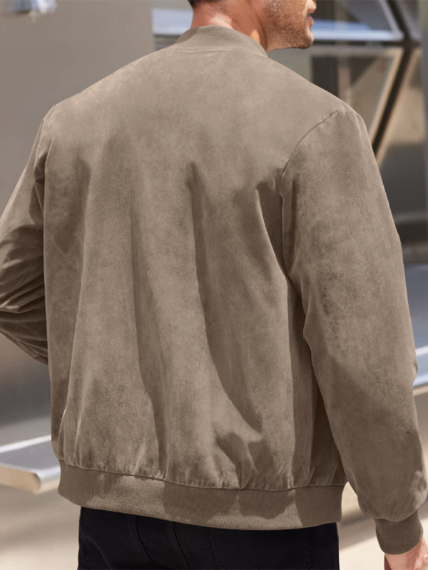 Men's Like Suede Bomber Jacket Men Jackets | Chuzko.com