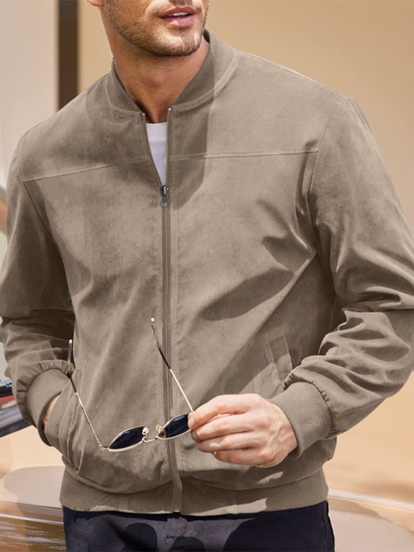 Men's Like Suede Bomber Jacket Men Jackets | Chuzko.com