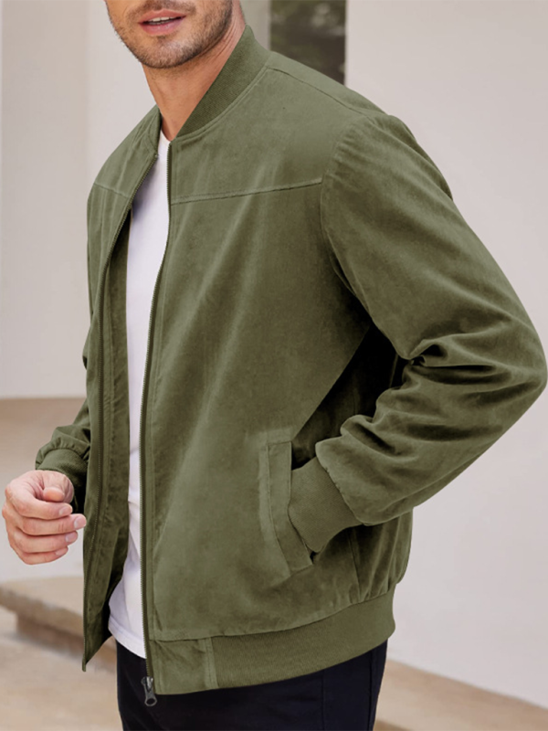 Men's Like Suede Bomber Jacket Men Jackets | Chuzko.com