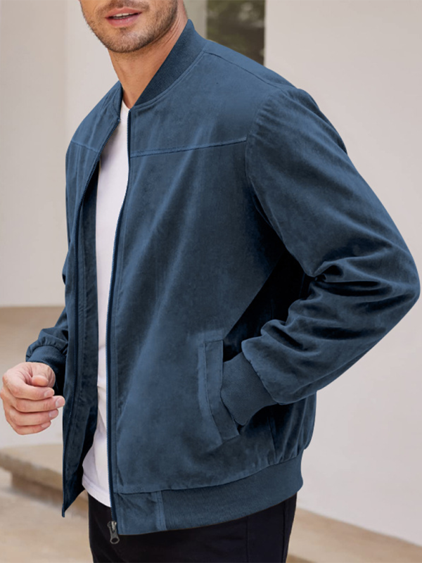 Men's Like Suede Bomber Jacket Men Jackets | Chuzko.com