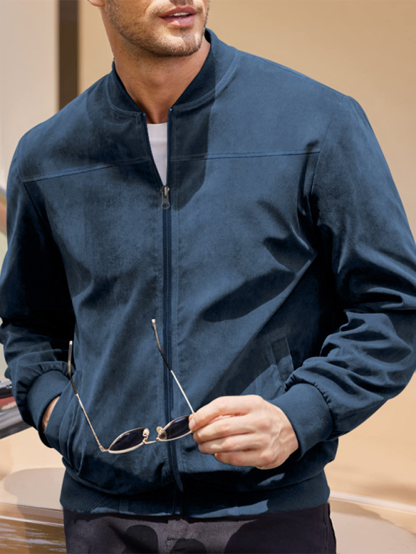 Men's Like Suede Bomber Jacket Men Jackets | Chuzko.com