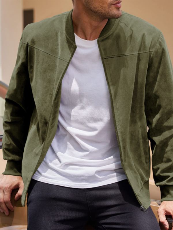 Men's Like Suede Bomber Jacket Men Jackets | Chuzko.com