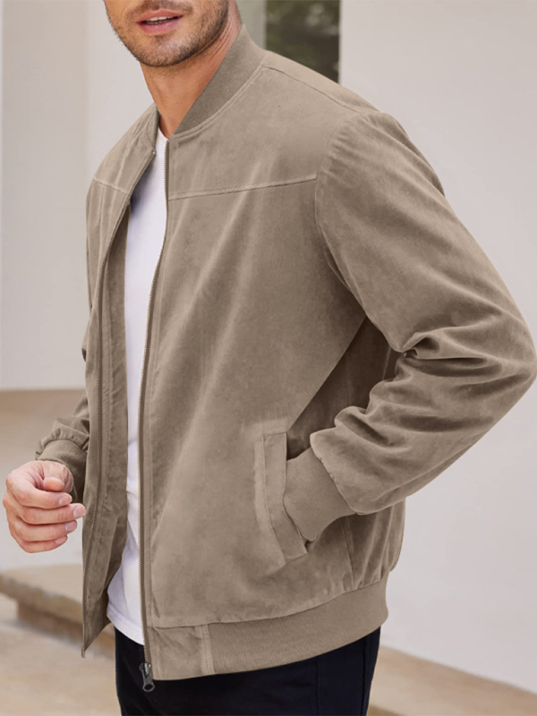 Men's Like Suede Bomber Jacket Men Jackets | Chuzko.com