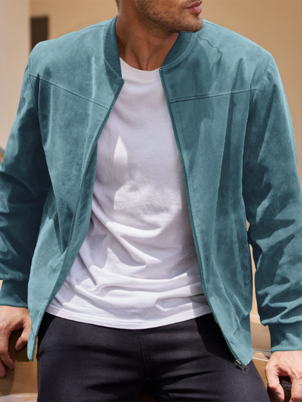 Men's Like Suede Bomber Jacket Men Jackets | Chuzko.com