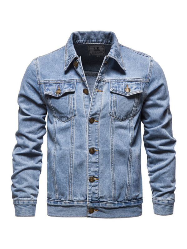 Classic Blue Denim Trucker Jacket for Men Men Denim Jackets | Chuzko.com