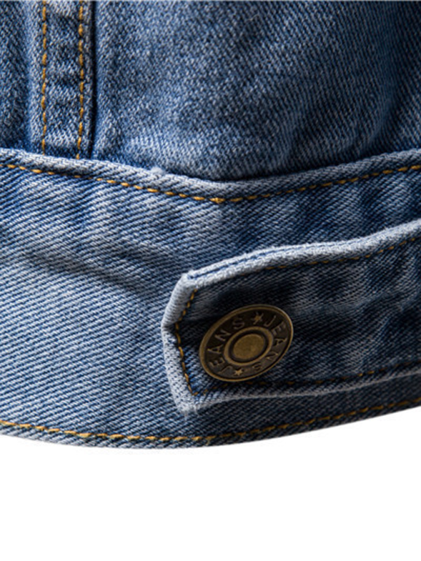 Classic Blue Denim Trucker Jacket for Men Men Denim Jackets | Chuzko.com