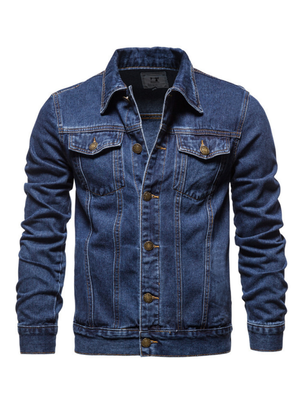 Classic Blue Denim Trucker Jacket for Men Men Denim Jackets | Chuzko.com