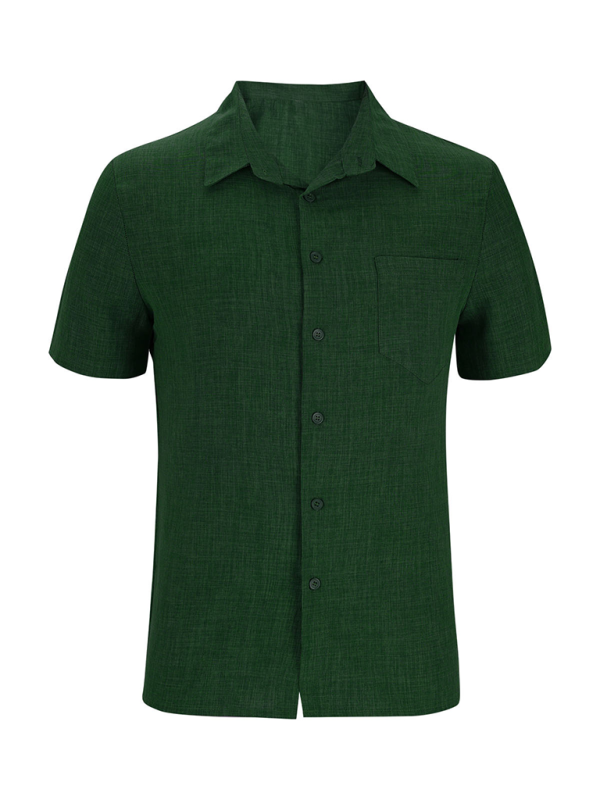 Men's Linen-Blend Casual Shirt Men Shirts | Chuzko.com