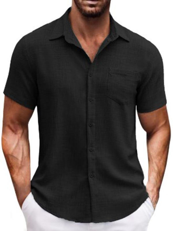 Men's Linen-Blend Casual Shirt Men Shirts | Chuzko.com