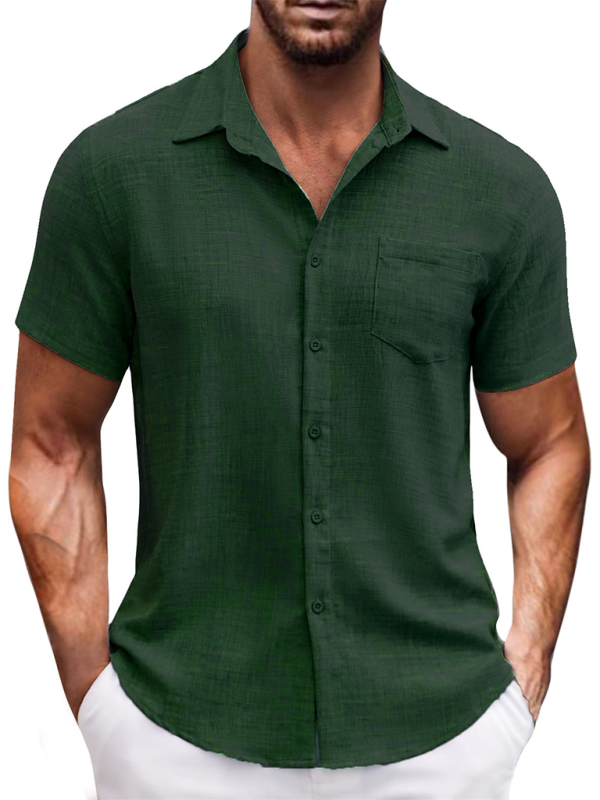 Men's Linen-Blend Casual Shirt Men Shirts | Chuzko.com