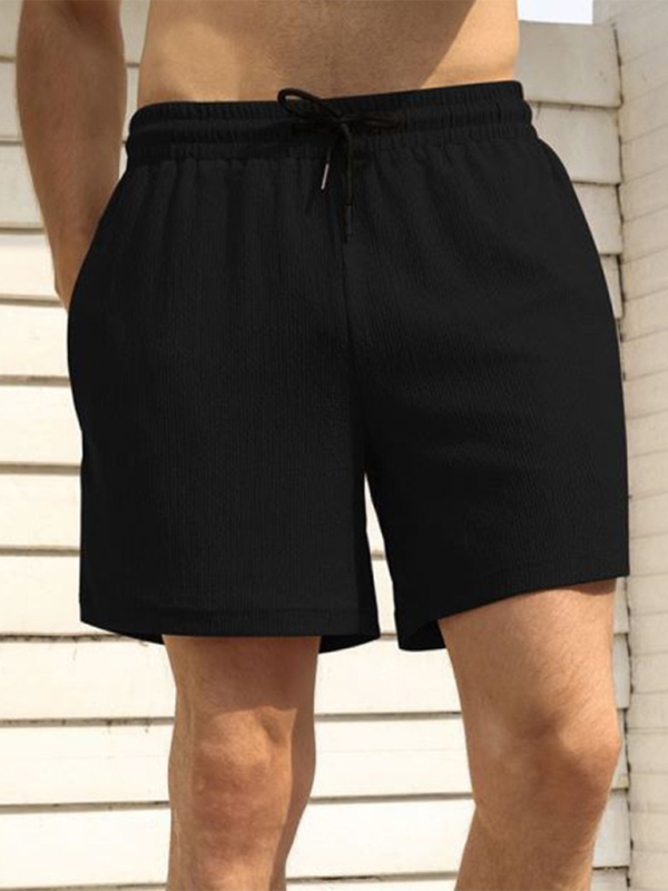 Built-In Pocket Textured Shorts for Active Men Men Shorts | Chuzko.com