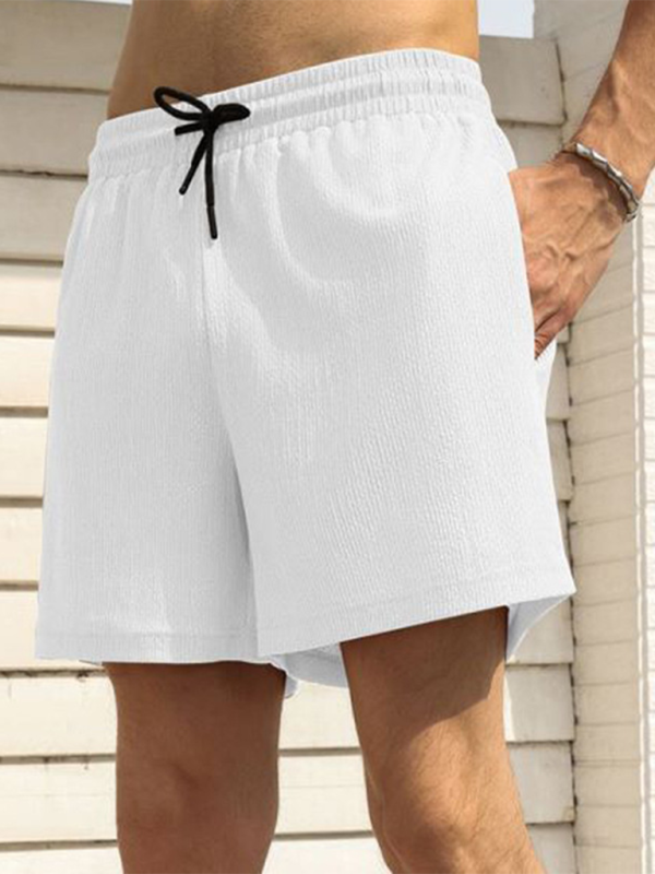 Built-In Pocket Textured Shorts for Active Men Men Shorts | Chuzko.com