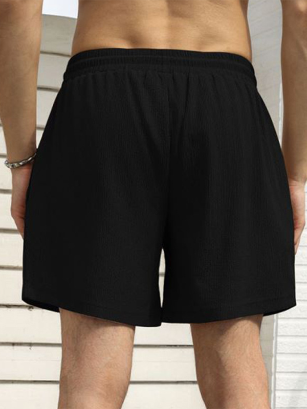 Built-In Pocket Textured Shorts for Active Men Men Shorts | Chuzko.com