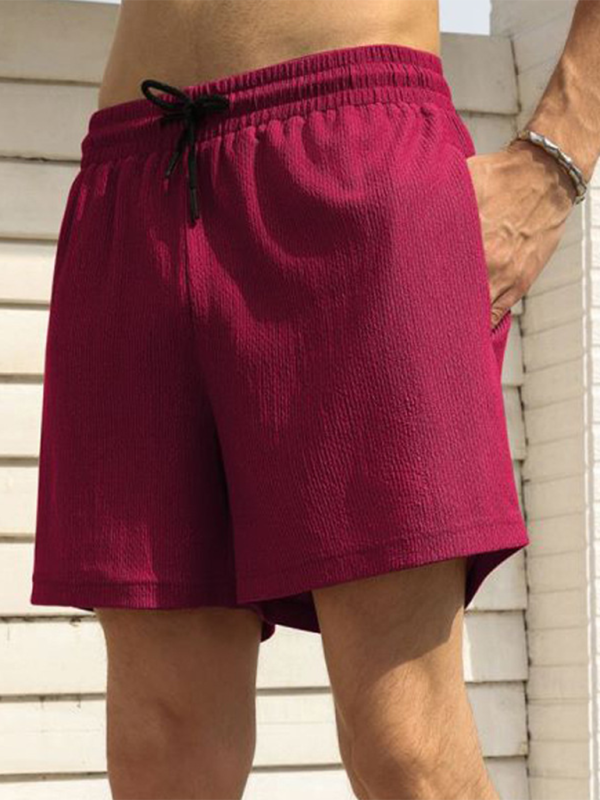 Built-In Pocket Textured Shorts for Active Men Men Shorts | Chuzko.com