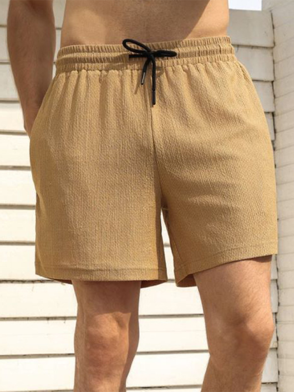 Built-In Pocket Textured Shorts for Active Men Men Shorts | Chuzko.com