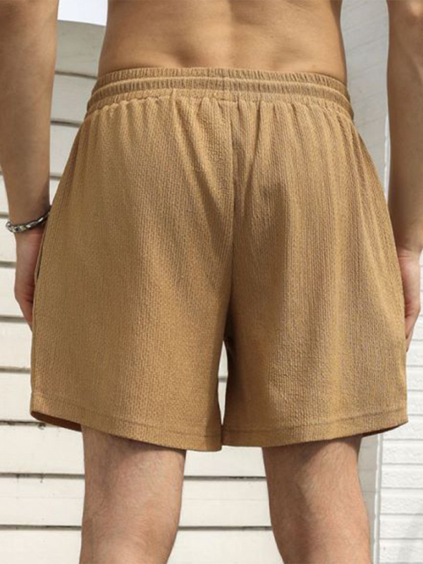 Built-In Pocket Textured Shorts for Active Men Men Shorts | Chuzko.com