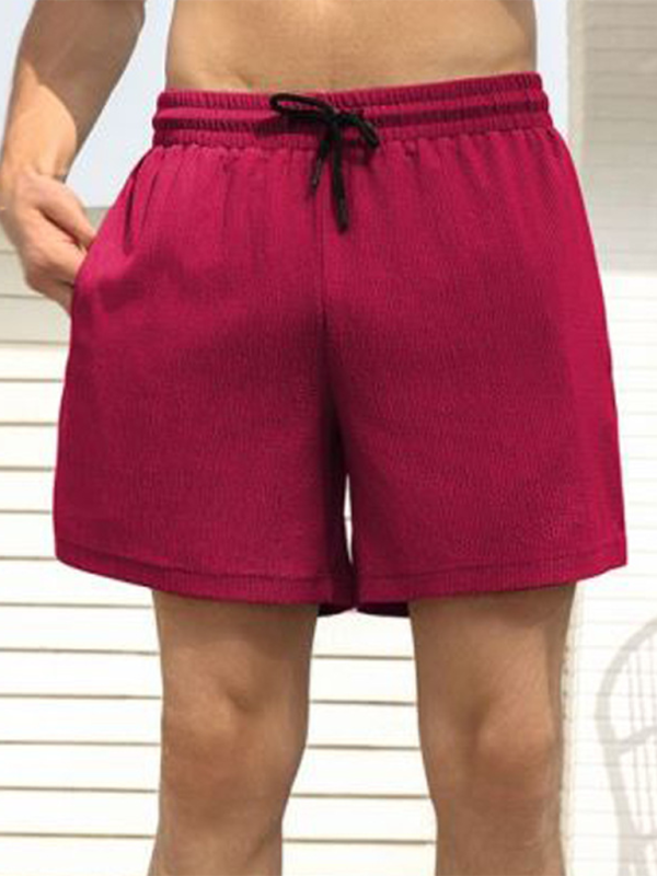 Built-In Pocket Textured Shorts for Active Men Men Shorts | Chuzko.com