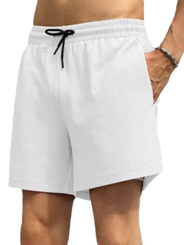 Built-In Pocket Textured Shorts for Active Men Men Shorts | Chuzko.com