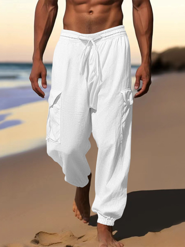 Cotton Joggers Pencil Beach Pants for Men	