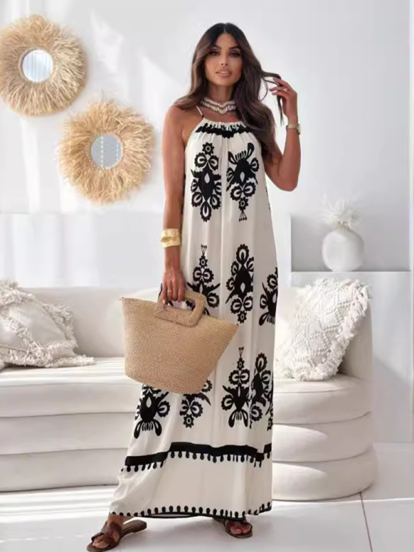 Black & White Boho Tunic Dress	