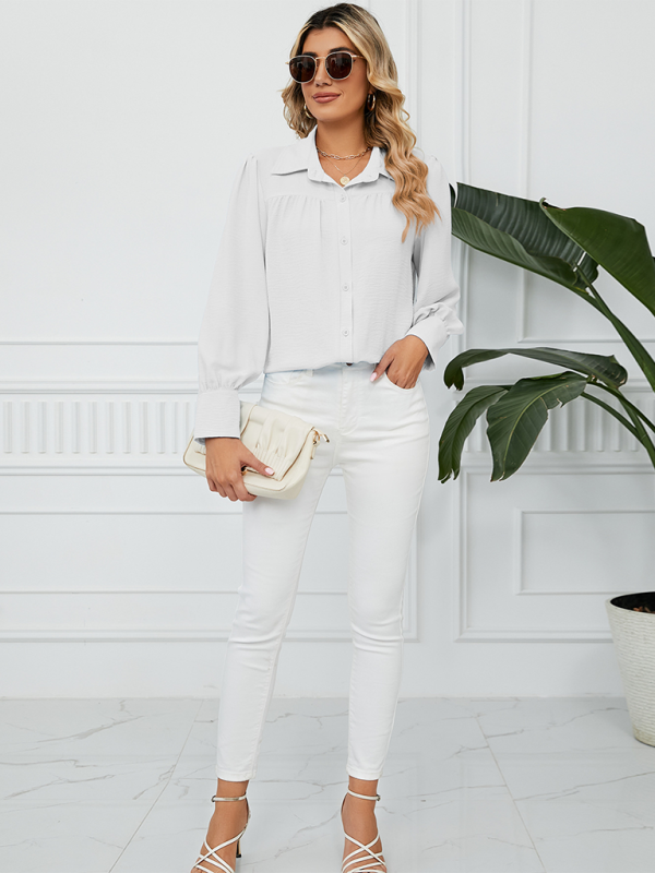 Office-to-Evening Blouse Structured Drape Shirt Shirts | Chuzko.com