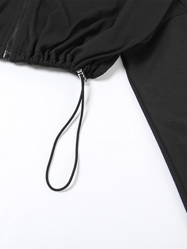 Sporty Zip-Up Crop Cardigan & High-Waisted Leggings Sporty | Chuzko.com