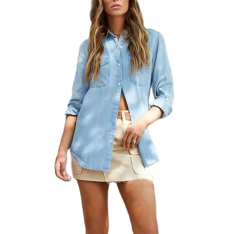 Slim Fit Classic Denim Women Shirt	