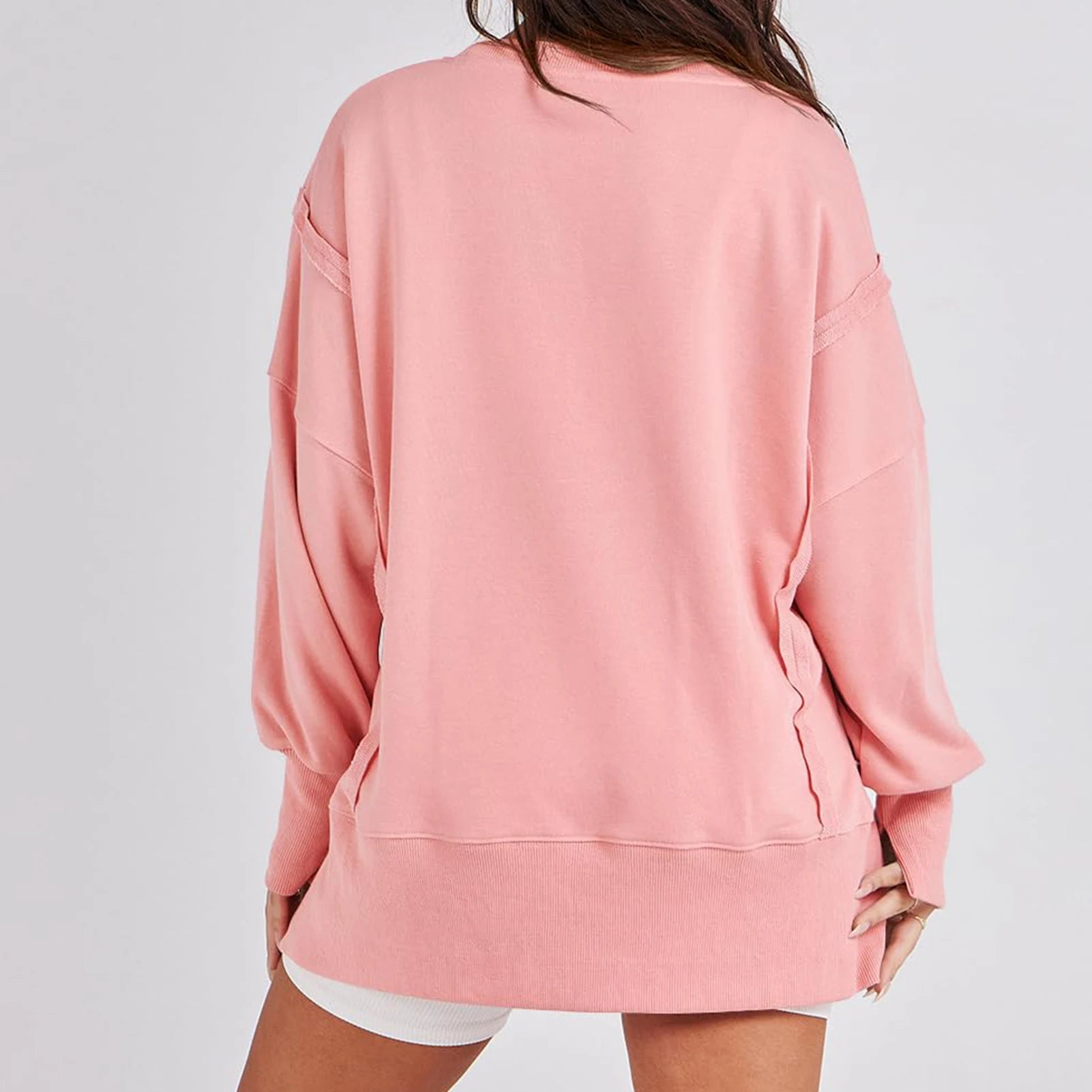 Casual High-low Hem Baggy Sweatshirt-Side Slits Pullover Sweaters | Chuzko.com