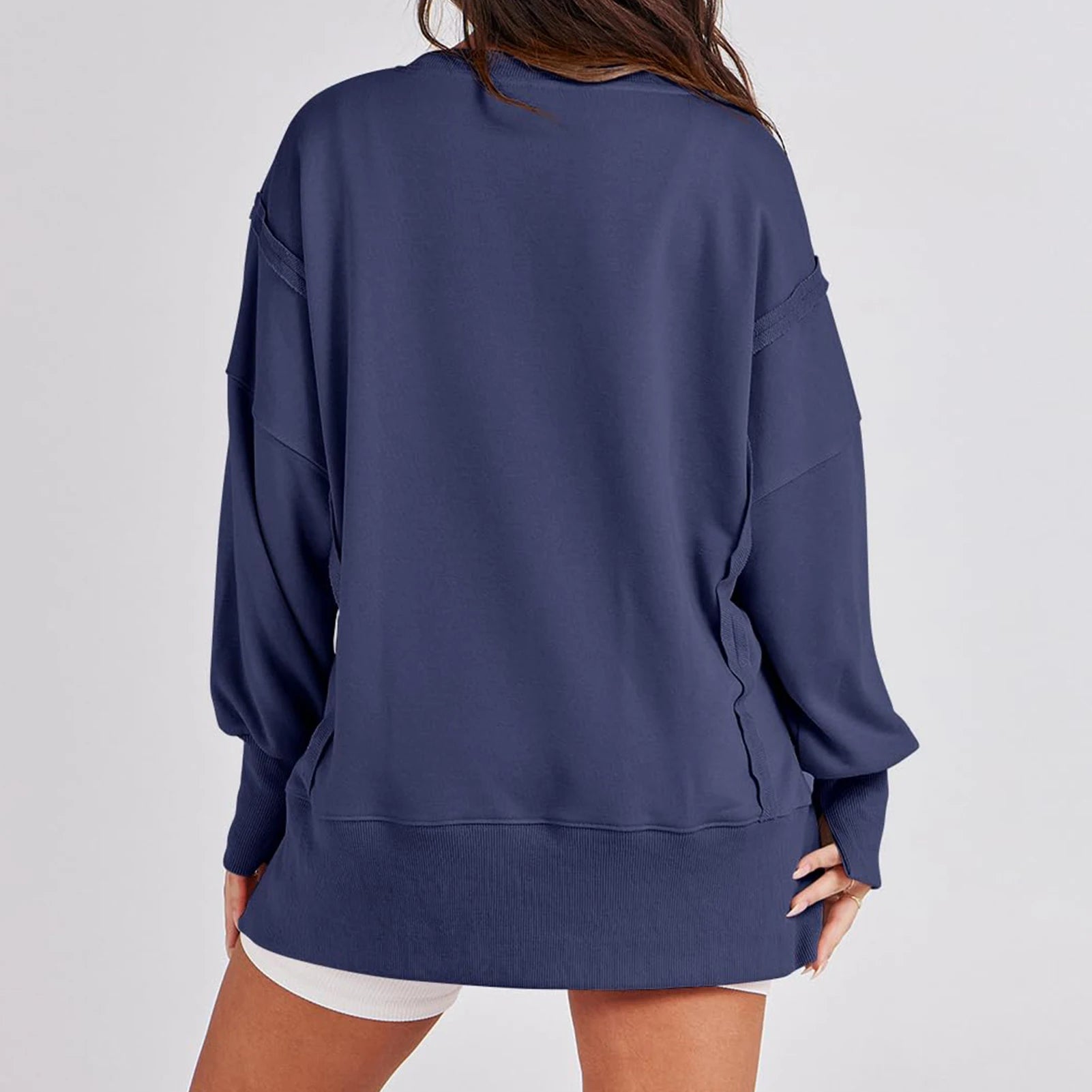 Casual High-low Hem Baggy Sweatshirt-Side Slits Pullover Sweaters | Chuzko.com