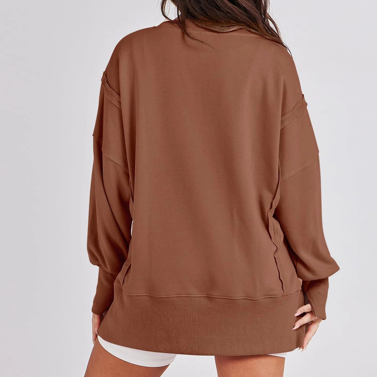 Casual High-low Hem Baggy Sweatshirt-Side Slits Pullover Sweaters | Chuzko.com