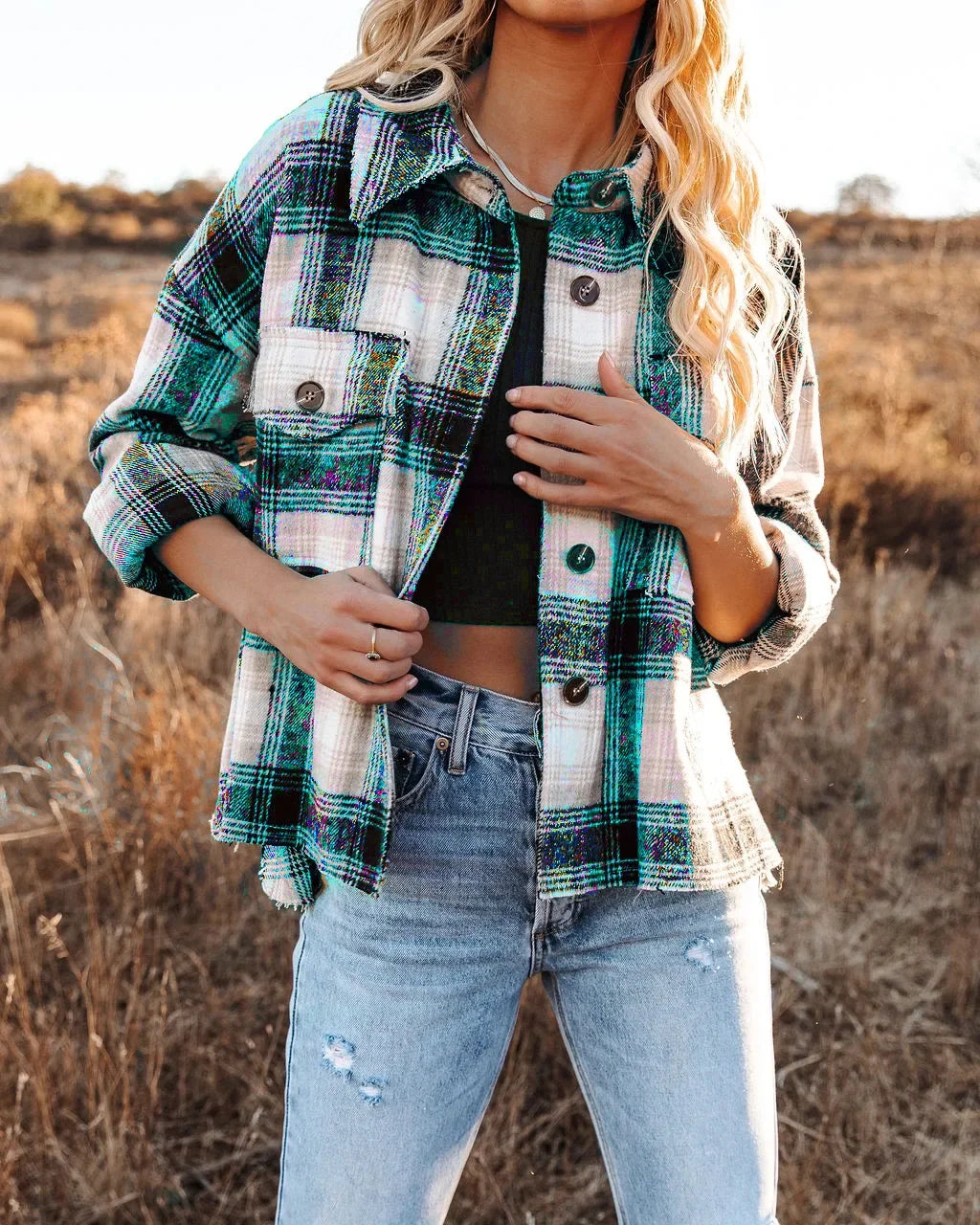 Classic Plaid Flannel Shacket for A True Country Look Women | Chuzko.com