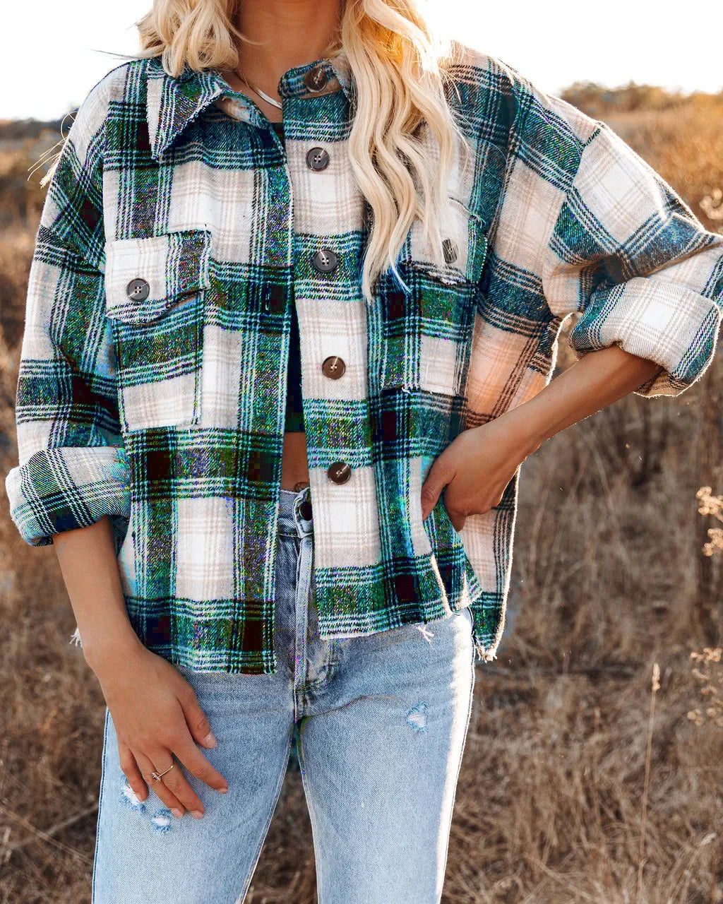 Classic Plaid Flannel Shacket for A True Country Look Women | Chuzko.com