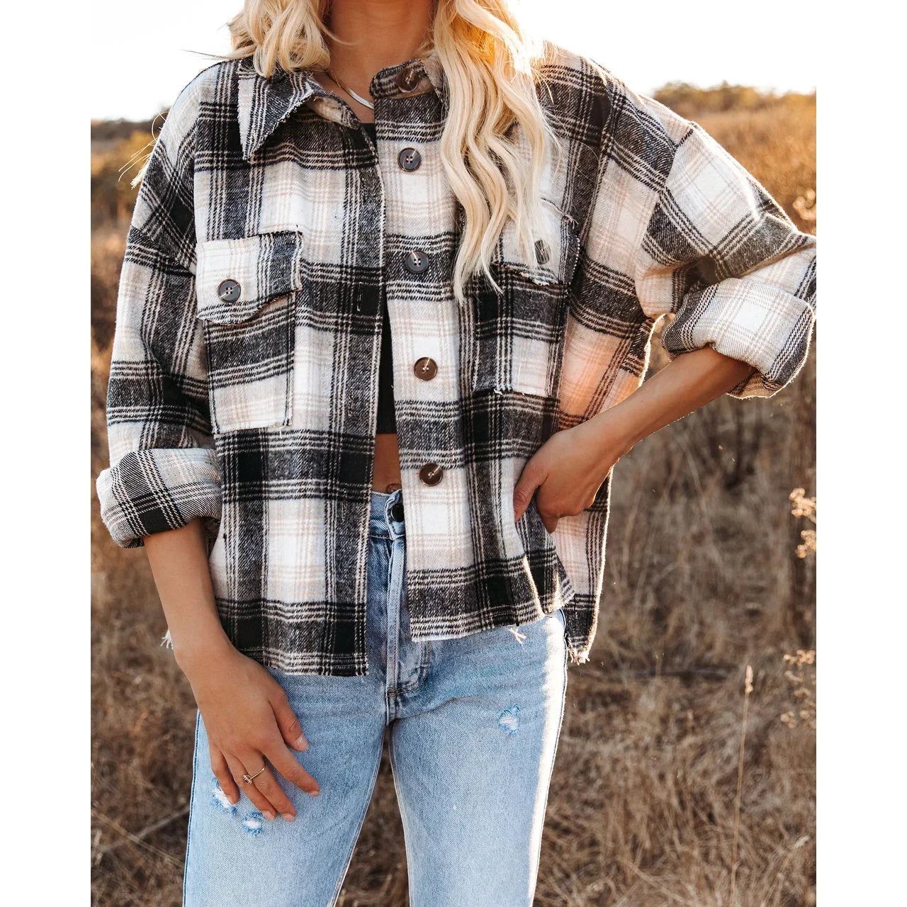 Classic Plaid Flannel Shacket for A True Country Look	