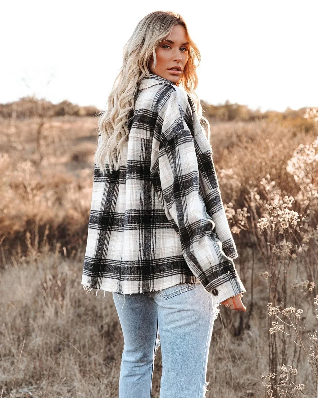 Classic Plaid Flannel Shacket for A True Country Look Women | Chuzko.com