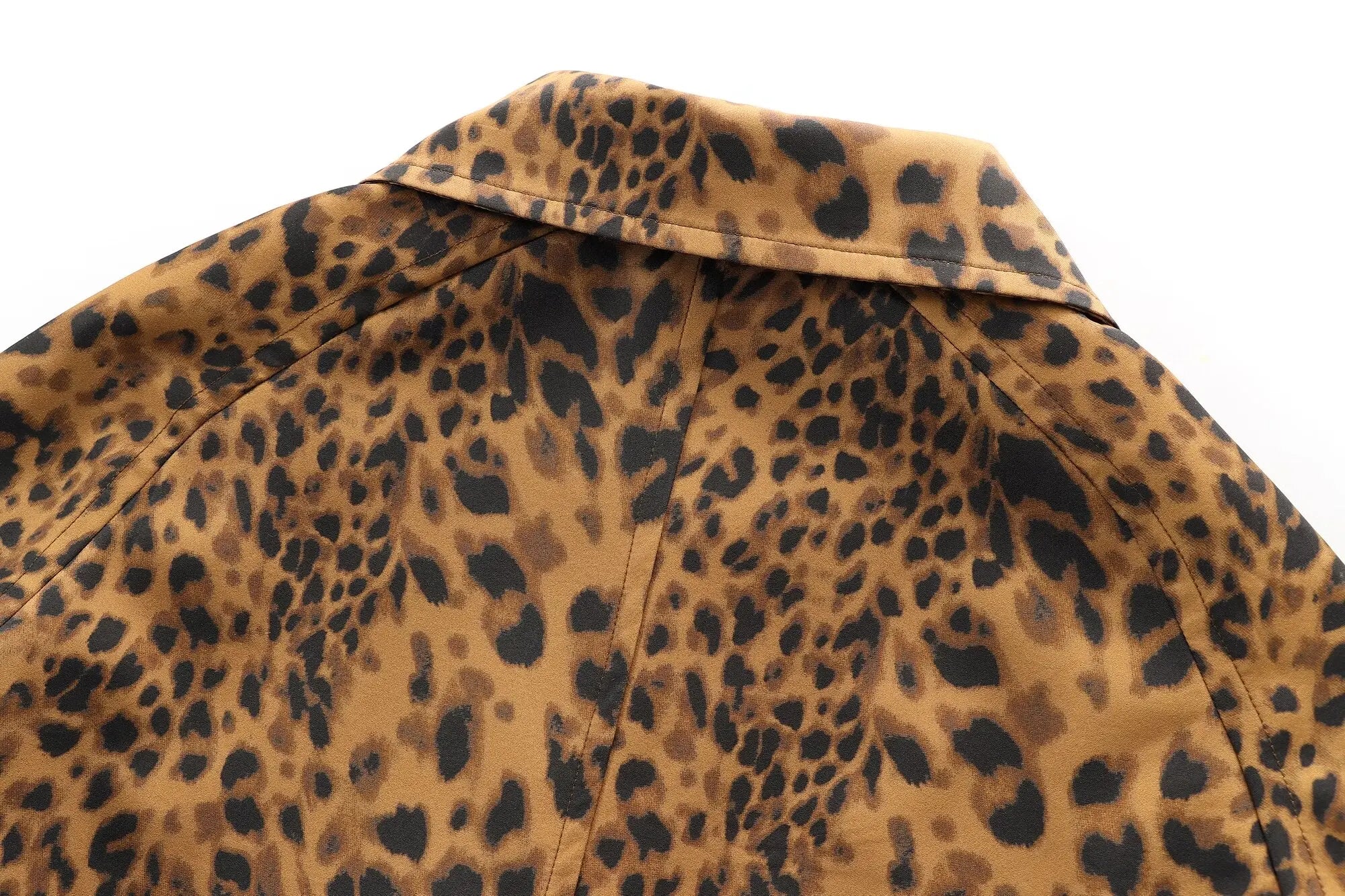 Leopard Print Long Coat Animal Pattern Winter Outwear Coats | Chuzko.com