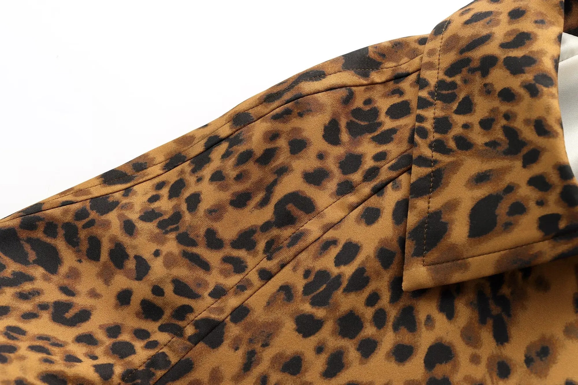 Leopard Print Long Coat Animal Pattern Winter Outwear Coats | Chuzko.com