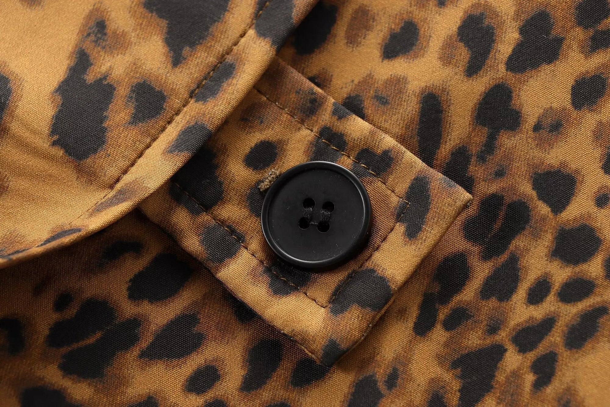 Leopard Print Long Coat Animal Pattern Winter Outwear Coats | Chuzko.com