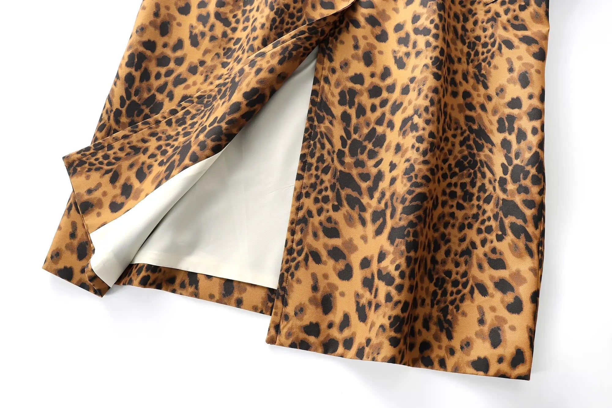 Leopard Print Long Coat Animal Pattern Winter Outwear Coats | Chuzko.com