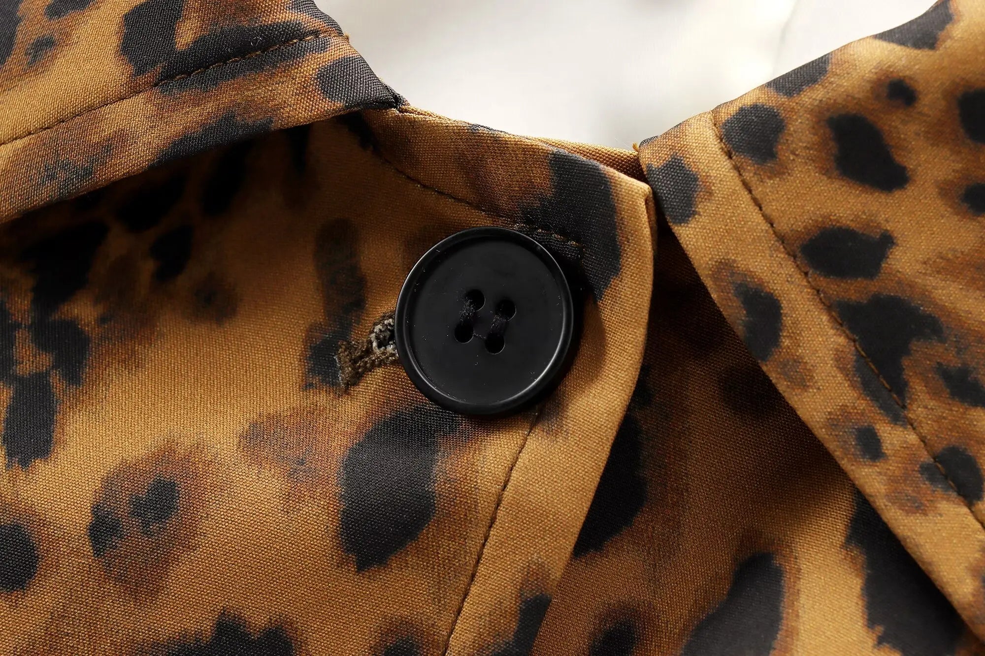 Leopard Print Long Coat Animal Pattern Winter Outwear Coats | Chuzko.com