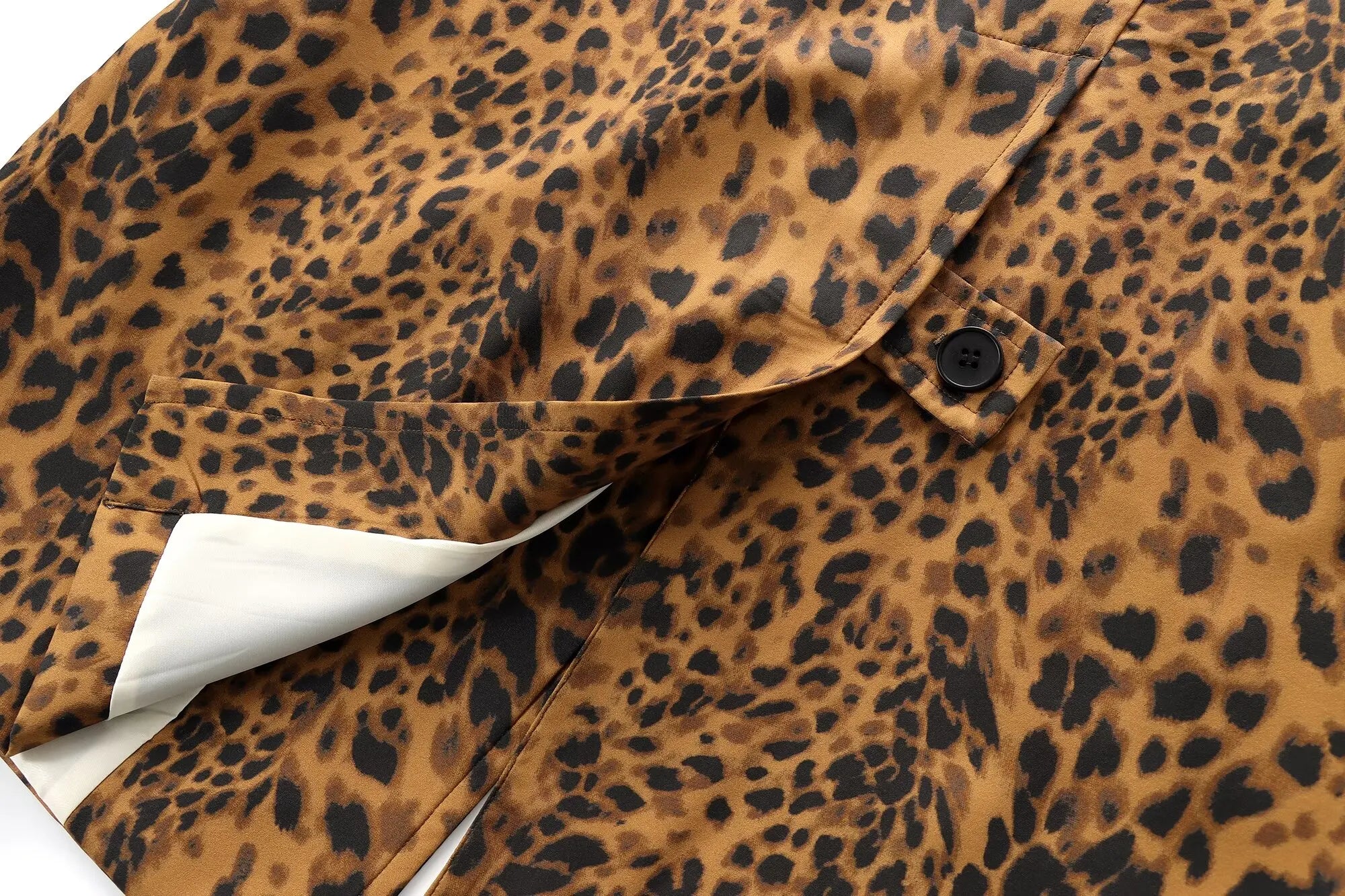 Leopard Print Long Coat Animal Pattern Winter Outwear Coats | Chuzko.com