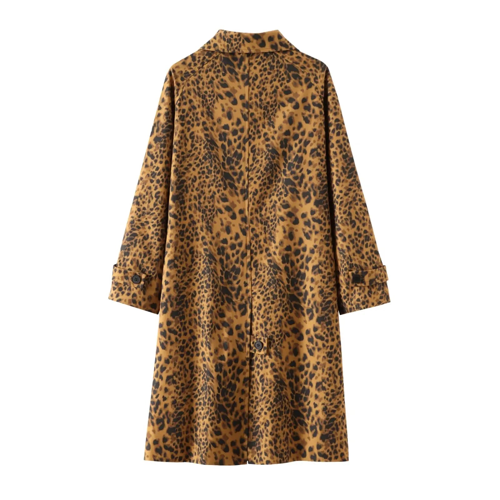 Leopard Print Long Coat Animal Pattern Winter Outwear Coats | Chuzko.com