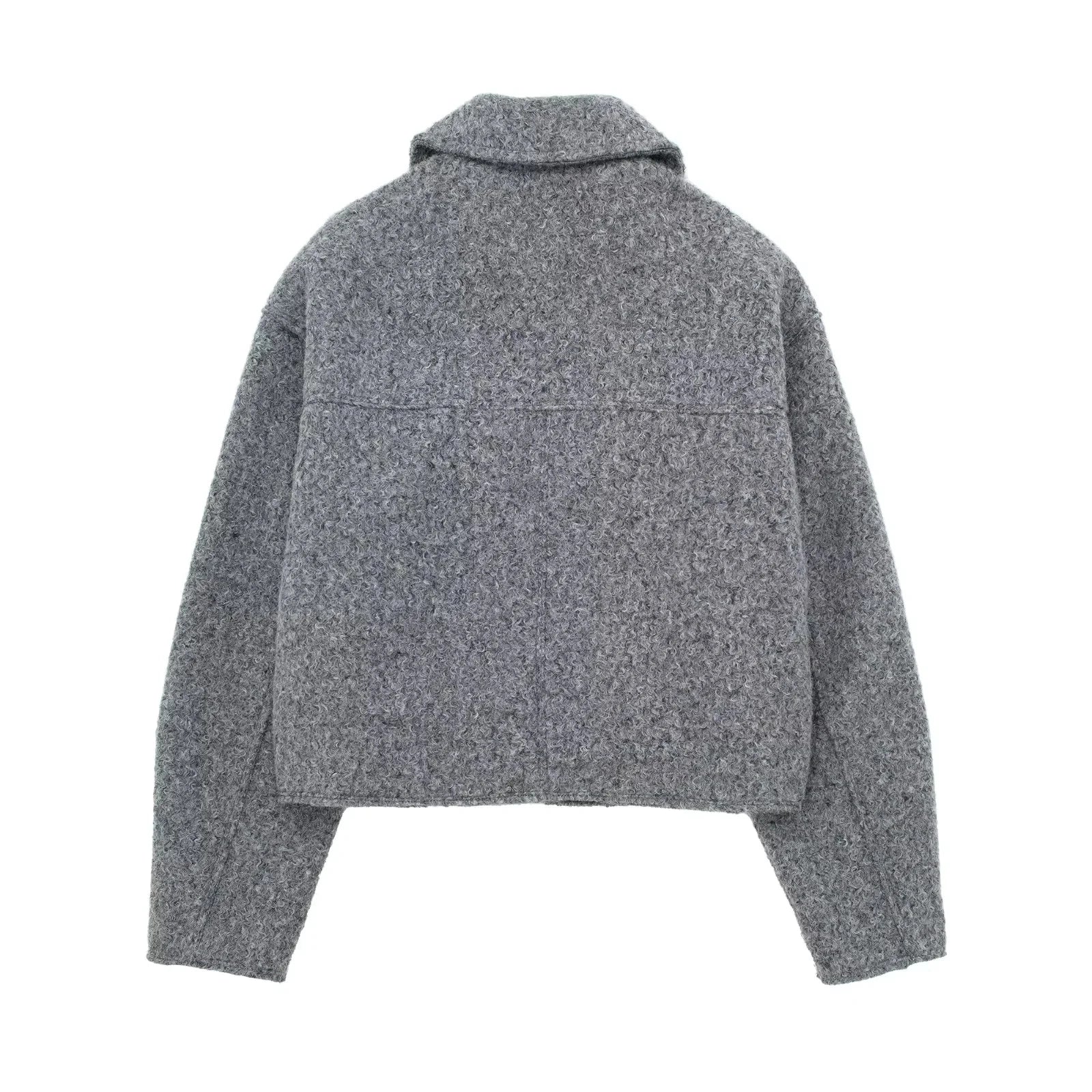 Cropped Wool Jacket Flapper Utility Outerwear Wool Jackets | Chuzko.com