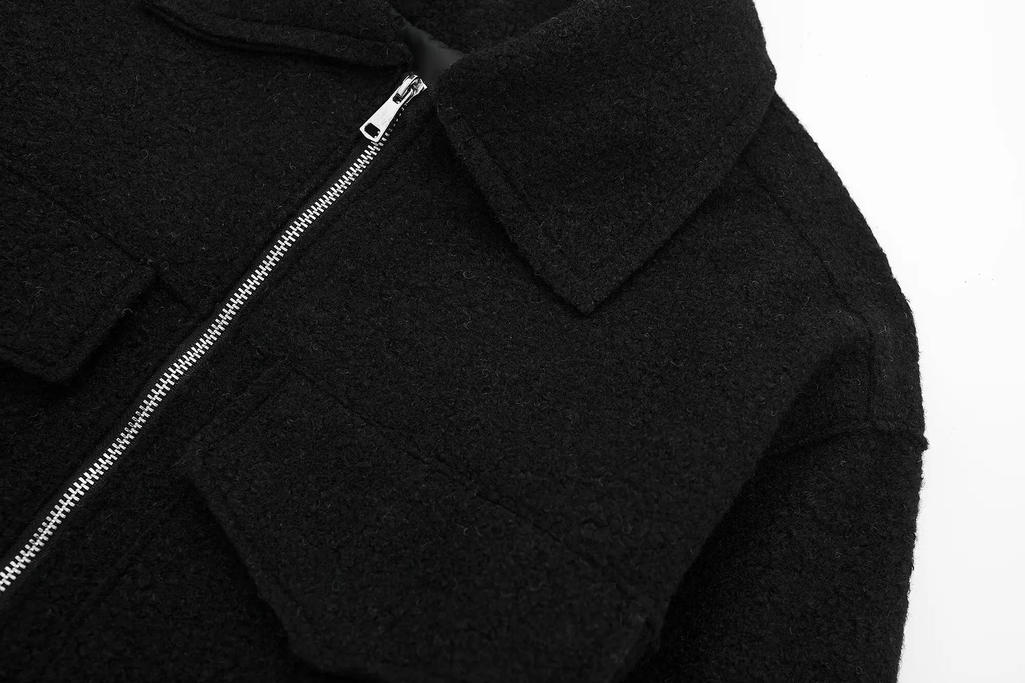 Cropped Wool Jacket Flapper Utility Outerwear Wool Jackets | Chuzko.com