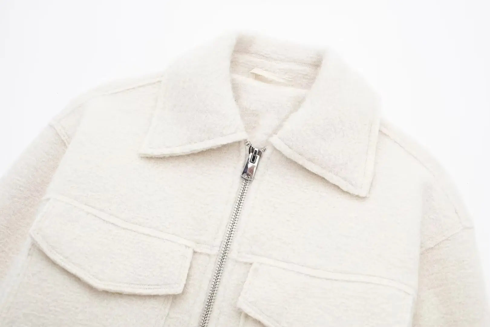 Cropped Wool Jacket Flapper Utility Outerwear Wool Jackets | Chuzko.com