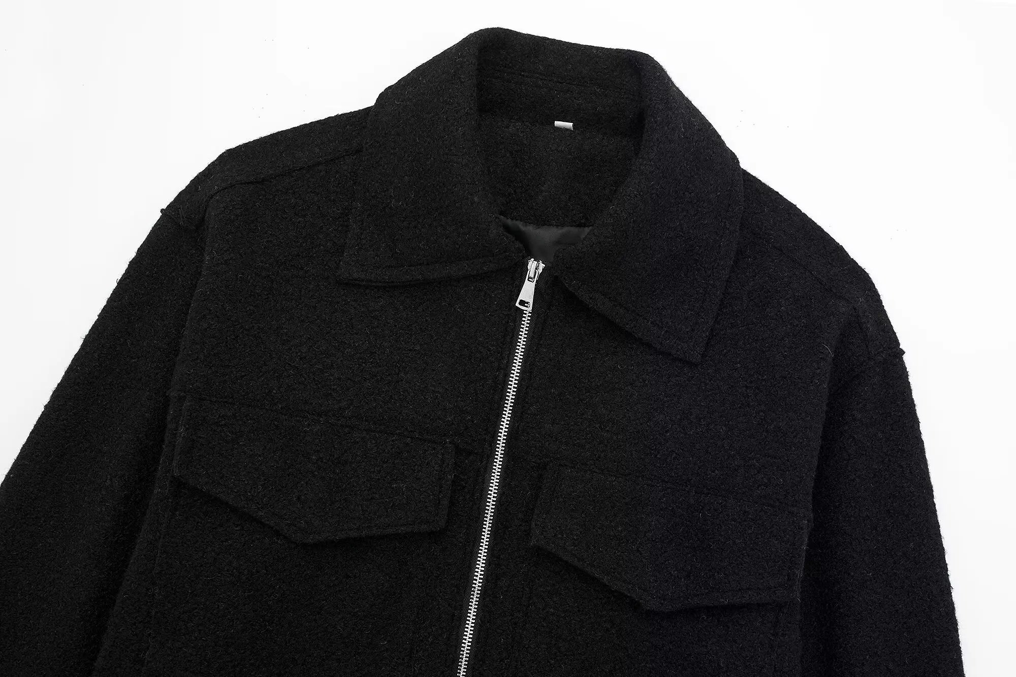 Cropped Wool Jacket Flapper Utility Outerwear Wool Jackets | Chuzko.com