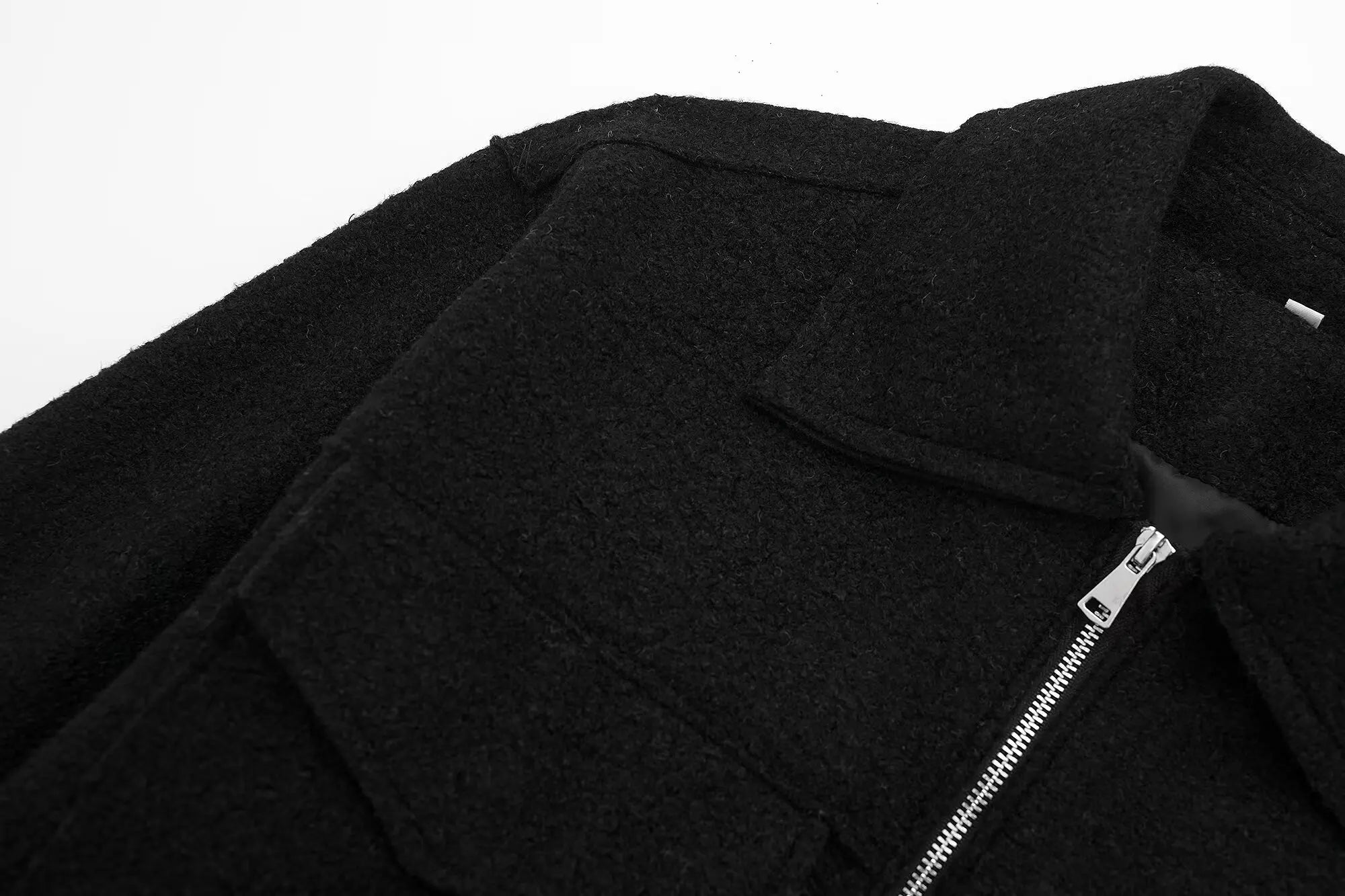 Cropped Wool Jacket Flapper Utility Outerwear Wool Jackets | Chuzko.com